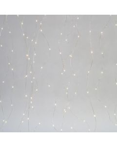 ΚΟΥΡΤΙΝΑ, 400 MINI LED, 20 ΓΡΑΜΜΩΝ, 3V, ΠΡΟΕΚΤΑΣΗ 500cm, ΑΣΗΜΙ ΧΑΛΚΟΣ, ΘΕΡΜΟ ΛΕΥΚΟ LED, 200x200cm, ΙΡ44 600-11718