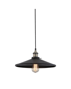 ΚΑΜΠΑΝΑ ΜΕΤΑΛΛΙΚΗ ΜΑΥΡΗ Φ36CM 1ΧE27 HIPPOLYTE ACA KS1288P361BK
