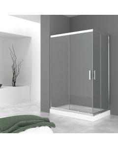 Καμπίνα Γωνιακής Εισόδου Ασσύμετρη 70x80xH200cm Προφίλ Χρωμέ Κρύσταλλο Nanotechnology 6mm Orabella Stardust Easy Fix 30612