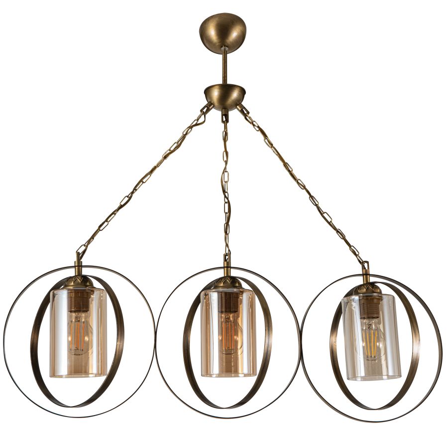 PDT 2063-3 # ΚΡΕΜ. 3/Φ ΔΥΟ ΜΕΤΑΛΛΙΚΟΙ ΚΥΚΛΟΙ ΚΑΙ ΚΥΛΙΝΔΡΙΚΟ ΓΥΑΛΙ Ε 27 ARlight 0103461