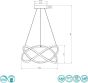 Φωτιστικό Κρεμαστό Ασημί D50xH150cm Led SMD 26w 3000lm Trio Lighting RL Rubin R32021105