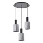 SE21-BL-4-3BL-GL1 ADEPT TUBE Black Pendant Smoked Glass+ HOMELIGHTING 77-8487
