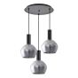 SE21-BL-4-3BL-GL2 ADEPT TUBE Black Pendant Smoked Glass+ HOMELIGHTING 77-8494