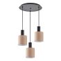 SE21-BL-4-3BL-SH3 ADEPT TUBE Black Pendant Brown Fabric Shade+ HOMELIGHTING 77-8523
