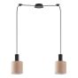 SE21-BL-4-BL2-SH3 ADEPT TUBE Black Pendant Brown Fabric Shade+ HOMELIGHTING 77-8522