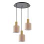 SE21-GM-4-3BL-SH3 ADEPT TUBE Gold Matt Pendant Brown Fabric Shade+ HOMELIGHTING 77-8614