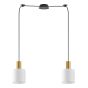 SE21-GM-4-BL2-SH1 ADEPT TUBE Gold Matt Pendant White Fabric Shade+ HOMELIGHTING 77-8599