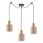SE21-GM-4-BL3-SH3 ADEPT TUBE Gold Matt Pendant Brown Fabric Shade+ HOMELIGHTING 77-8612