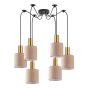 SE21-GM-4-BL6-SH3 ADEPT TUBE Gold Matt Pendant Brown Fabric Shade+ HOMELIGHTING 77-8611