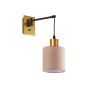SE21-GM-9-SH3 ADEPT WALL LAMP Gold Matt and Black Metal Wall Lamp Brown Shade+ HOMELIGHTING 77-8356