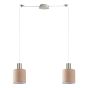 SE21-NM-4-NM2-SH3 ADEPT TUBE Nickel Matt Pendant Brown Fabric Shade+ HOMELIGHTING 77-8431