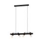 Κρεμαστό Φωτιστικό L77xH110cm Μαύρη Ράγα Τετράφωτη 4x E27 Eglo Plimsoll 43848