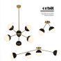 Φωτιστικό Πλαφονιέρα-Απλίκα Ø31,5 cm Δίφωτο Γυαλί Οπάλ με μαύρη λεπτομέρεια/ Ανάρτηση Χρυσή Viokef Orbit 4221700