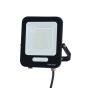 ΠΡΟΒΟΛΕΑΣ LED 50W SMD ΜΑΥΡΟΣ IP66 3000K PLUS 60cm ΚΑΛΩΔΙΟ Eurolamp 147-69808
