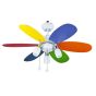 Παιδικός Ανεμιστήρας Οροφής 76xH43cm 50w Φωτισμός 3xE14 Πολύχρωμος Sun Light 20-0076-51-188