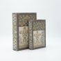 S/2 ΚΟΥΤΙ ΒΙΒΛΙΟ ΞΥΛΙΝΟ ΚΑΦΕ 30x21x7cm / 24x16x5cm Eurolamp 819-01357