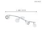 Σποτ Τετράφωτη Ράγα L64cm 4xGU10 4x2,8w 4x250lm 3000Κ Ατσάλι Νίκελ-Λευκό Eglo Bimeda 31004