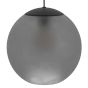 Κρεμαστό Φωτιστικό D30xH150cm Μονόφωτο Μπάλα 1xE27 Μαύρο Μέταλλο-Γκρι Γυαλί Eglo Arangona 390212