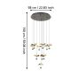 Φωτιστικό Κρεμαστό 10x2,3w Led Dimmable 3000K 2800lm Ø580xH2200mm Ατσάλι Μαύρο-Χρυσό Eglo DRACERA 390339