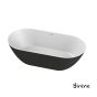 Μπανιέρα Solid Surface Ελεύθερης Τοποθέτησης CUSCO Freestanding  165x85, Sirene Black Matt /White Matt CUS16585-401301