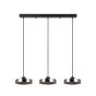 Κρεμαστό φωτιστικό LED απο μαύρο μέταλλο και φιμέ γυαλί, 70x200cm, 3CCT Θερμό- Φυσικό- Ψυχρό Φως, Φωτεινότητα 3960LMκαι 3x12W 4075-3R-Black/Smoky