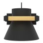Φωτιστικό Απλίκα Μονόφωτη 1xE27 L180xΑ200xH150mm Μέταλλο Μαύρο-Ξύλο Καφέ Eglo Maccles 43958
