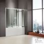 Συρόμενη διπλή πόρτα καμπίνας μπανιέρας AXIS 180 ύψους 140εκ.  ρυθμιζόμενη από 177 έως 181εκ. Clear Chrome SLB2X180T-100