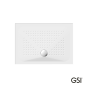 Ντουζιέρα Πορσελάνης Παραλληλόγραμμη 100x70 h.4 (4389) antislip Φ90 GSI White 471007-300