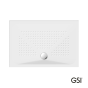 Ντουζιέρα Πορσελάνης Παραλληλόγραμμη 120x80 h.4 (4398) antislip Φ90 GSI White 471208-300