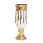 ΒΑΖΟ ΚΕΡΑΜΙΚΟ ΛΕΥΚΟ-ΧΡΥΣΟ 16.5x16.5x47.2cm Eurolamp 819-01505