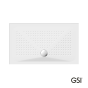 Ντουζιέρα Πορσελάνης Παραλληλόγραμμη 120x70 h.4 (4399) antislip Φ90 GSI White 471207-300
