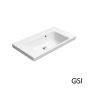 Νιπτήρας Πορσελάνης Norm 70x40 Χωρίς Οπή Μπαταρίας (1 προχαραγμένη) GSI White 8632-300