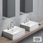 Νιπτήρας Πορσελάνης Kube-X 45x35 (1 οπή+2 προχ.) GSI White 9485-300
