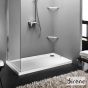 Ντουζιέρα Ακρυλική Παραλληλόγραμμη 140x80 extra-flat Φ90 Sirene White E14080-300