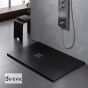 Ντουζιέρα Cast Marble (Χυτό μάρμαρο) με Βαλβίδα Slate 140x80 Sirene Black Matt S14080-401