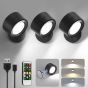 SE LED 4 MIZU BLACK WALL BATTERY LED LAMP RECHARCHEABLE 8x4,5cm 3,5w 2000mah 3CCT CHARGING TIME HOMELIGHTING 77-50591