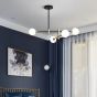 SE21-HA-4 HARUTO BLACK AND GOLD PENDANT OPAL 70x70x70 E27*4 MAX 60W IP20 2 YEARS WARRANTY HOMELIGHTING 77-50612