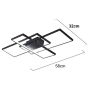 SE LED 4 TESSERA BLACK 58*32*10cm 3CCT WITH CONTROL+MEMORY 40W IP20 2 YEARS WARRANTY Z4 HOMELIGHTING 77-50989