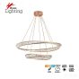 SE LED 60+80 OVELA ROSE GOLD Φ60+80cm 3CCT REMOTE CONTROL 2 YEARS WARRANTY HOMELIGHTING 77-51194