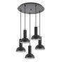 SE21-BL-4-5BL-MS3 ADEPT TUBE Black Pendant Black Metal Shade+ HOMELIGHTING 77-8559