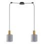 SE21-GM-4-BL2-SH2 ADEPT TUBE Gold Matt Pendant Grey Fabric Shade+ HOMELIGHTING 77-8606