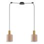 SE21-GM-4-BL2-SH3 ADEPT TUBE Gold Matt Pendant Brown Fabric Shade+ HOMELIGHTING 77-8613