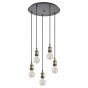 SE21-BR-10-5BL MAGNUM Bronze Metal Pendant with Black Fabric Cable+ HOMELIGHTING 77-8693