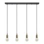 SE21-BR-10-4BL MAGNUM Bronze Metal Pendant with Black Fabric Cable+ HOMELIGHTING 77-8694