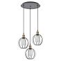 SE21-BR-10-3BL-GR2 MAGNUM Bronze Metal Pendant Black Metal Grid with Black Fabric Cable+ HOMELIGHTING 77-8714