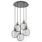 SE21-BR-10-5BL-GR2 MAGNUM Bronze Metal Pendant Black Metal Grid with Black Fabric Cable+ HOMELIGHTING 77-8715