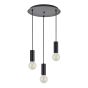 SE21-BL-4-3BL-GR12 ADEPT FLEX Black Pendant Black Metal Grid+ HOMELIGHTING 77-8905