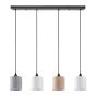 SE21-BL-B10-4BL-SH123 ADEPT FLEX White, Grey, Brown Fabric Shade Pendant+ HOMELIGHTING 77-8962