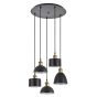 SE21-BR-10-5BL-MS123 MAGNUM FLEX Bronze Metal Pendant Black Metal Shade+ HOMELIGHTING 77-8971