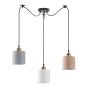 SE21-BR-10-BL3-SH123 MAGNUM FLEX White, Grey, Brown Shade Pendant+ HOMELIGHTING 77-9032